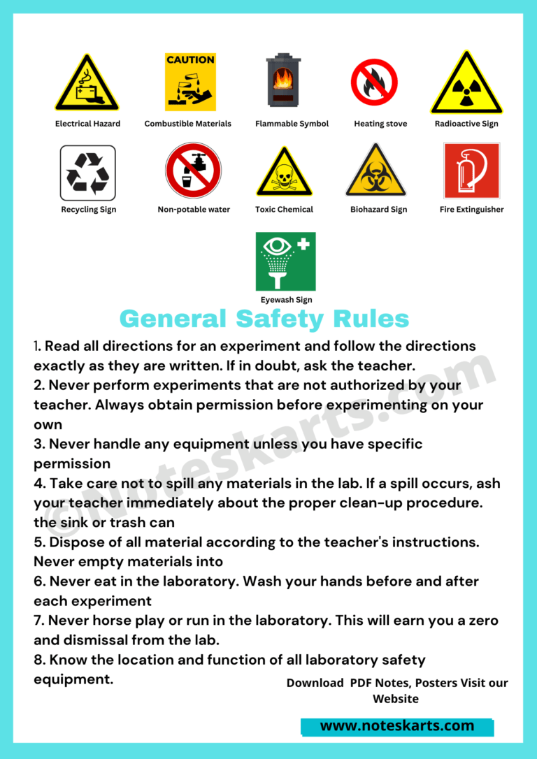 General Safety Rules posters PDF by Noteskarts